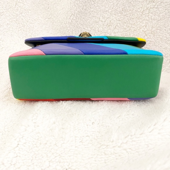 Kurt Geiger London Leather Mini Kensington Rainbow Stripe Crossbody Bag NWT - Picture 4 of 11